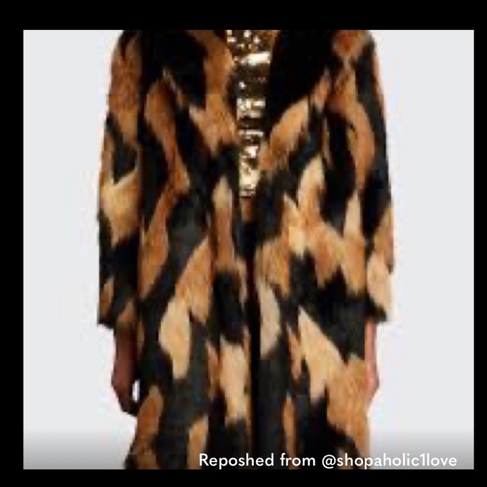 Alice & Olivia Foster Faux Fur Full Length Coat XL